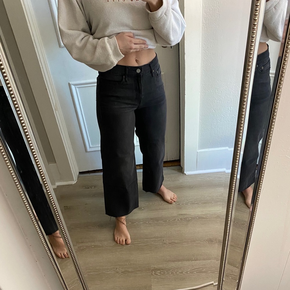 High rise wide leg jeans